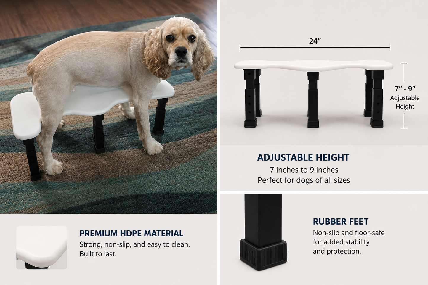 GroomRest White HDPE Support Stool