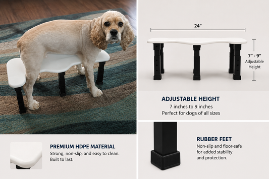 GroomRest White HDPE Support Stool