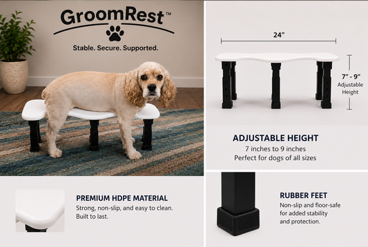 GroomRest White HDPE Support Stool